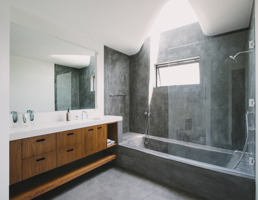 concrete bathroom