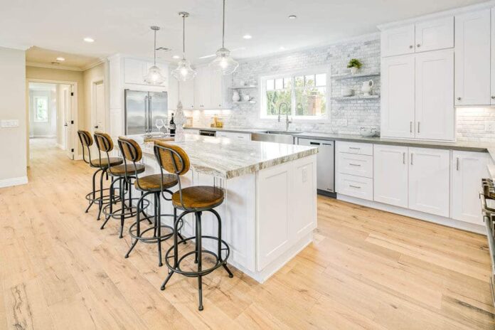 white-shaker-kitchen-cabinets-island