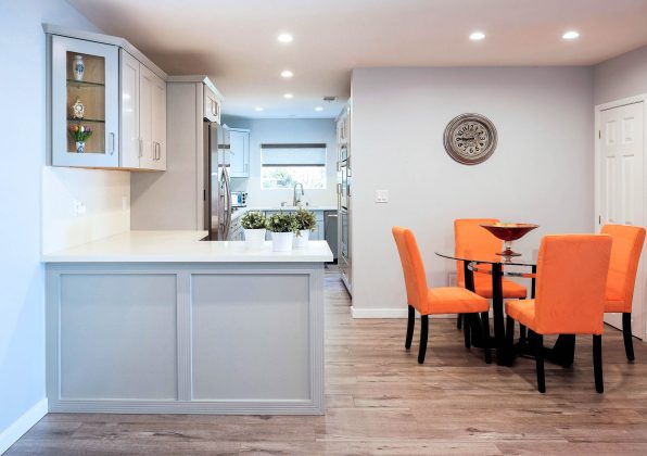 gray-shaker-kitchen-cabinets-with-orange-accents