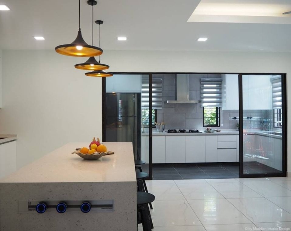 Modern White Kitchen for Double Storey Home in Subang Jaya Wet from recommend. Best Online Cabinets california
