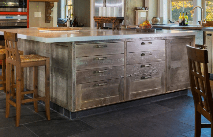 Farmhouse Kitchen With Distressed Finishes