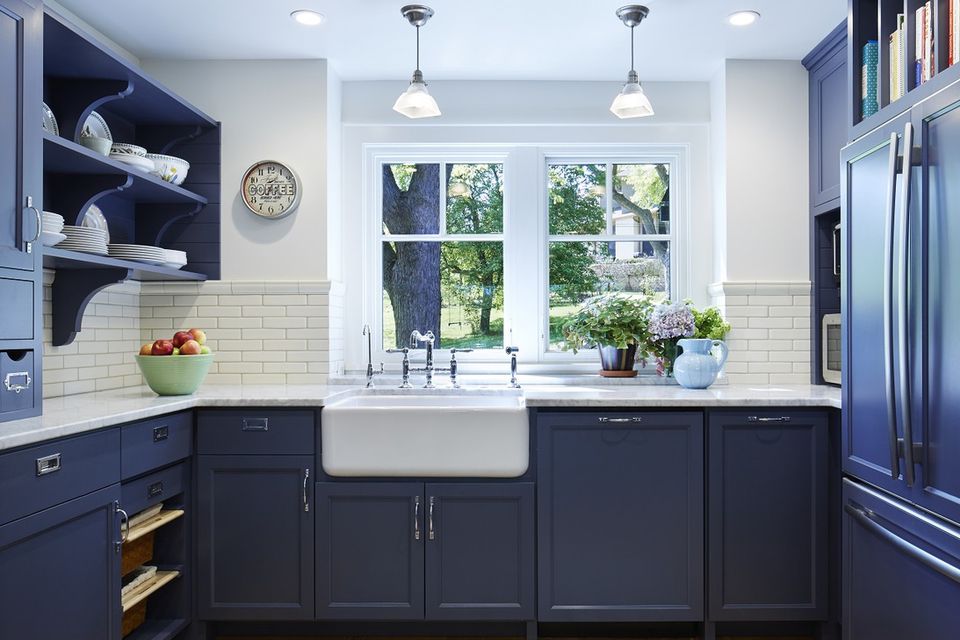 Colors For Shaker Kitchen Cabinets, Dark Blue Kitchen Cupboard Ideas