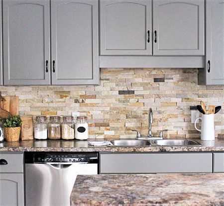 grey shaker backsplash