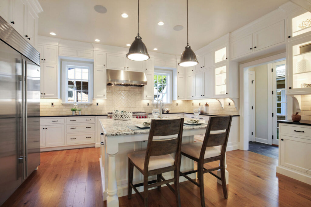 farmhouse white shaker kitchen