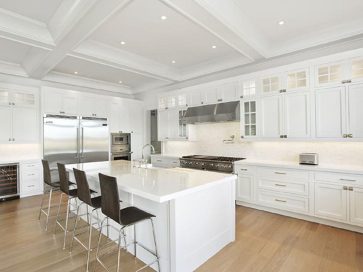 white shaker kitchen island