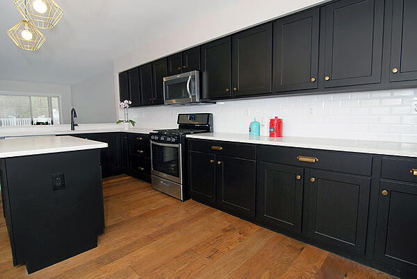 Kitchen with Black Shaker Cabinets