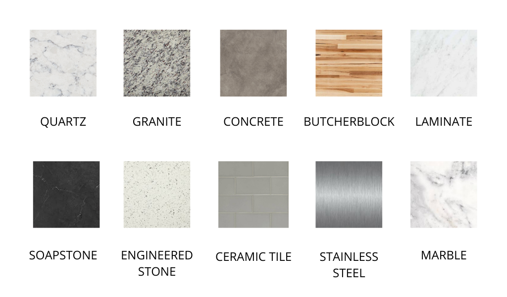 types of countertop surfaces