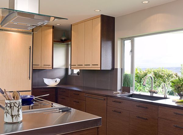 Japanese Style Kitchen with Skylights - Asian - Kitchen - San