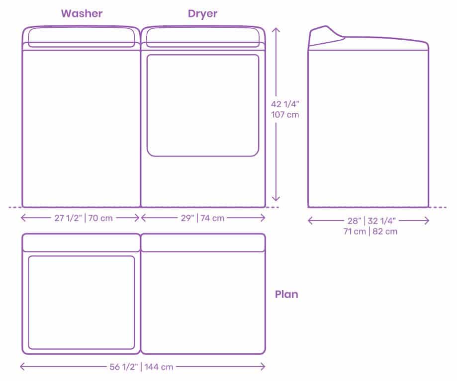 Washer and Dryer Dimensions: Standard and Stackable