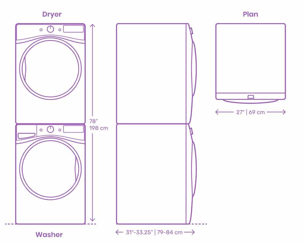 LAUNDRY ROOM FRONT LOAD STACKABLE WASHER DRYER