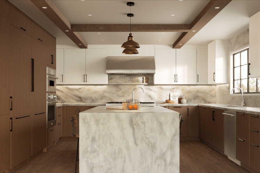 european style modern warm kitchen by LinqKitchen