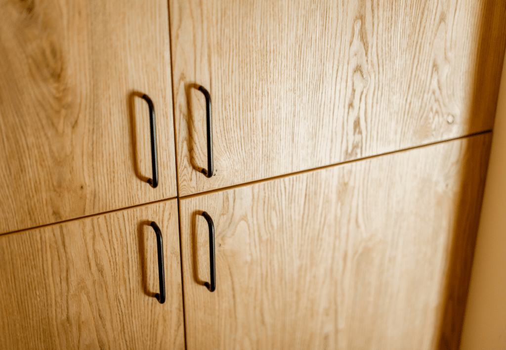 oak wood flat panel cabinet doors