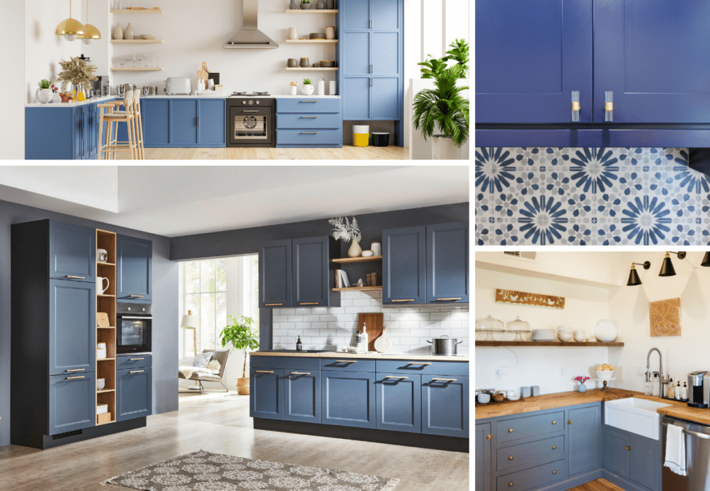 blue kitchen cabinets