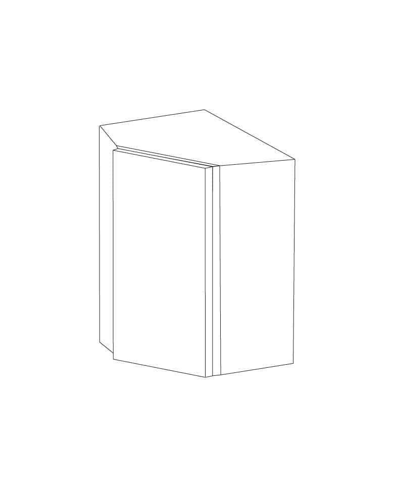 Lacquer White 24x30 Wall Diagonal Corner Cabinet - RTA