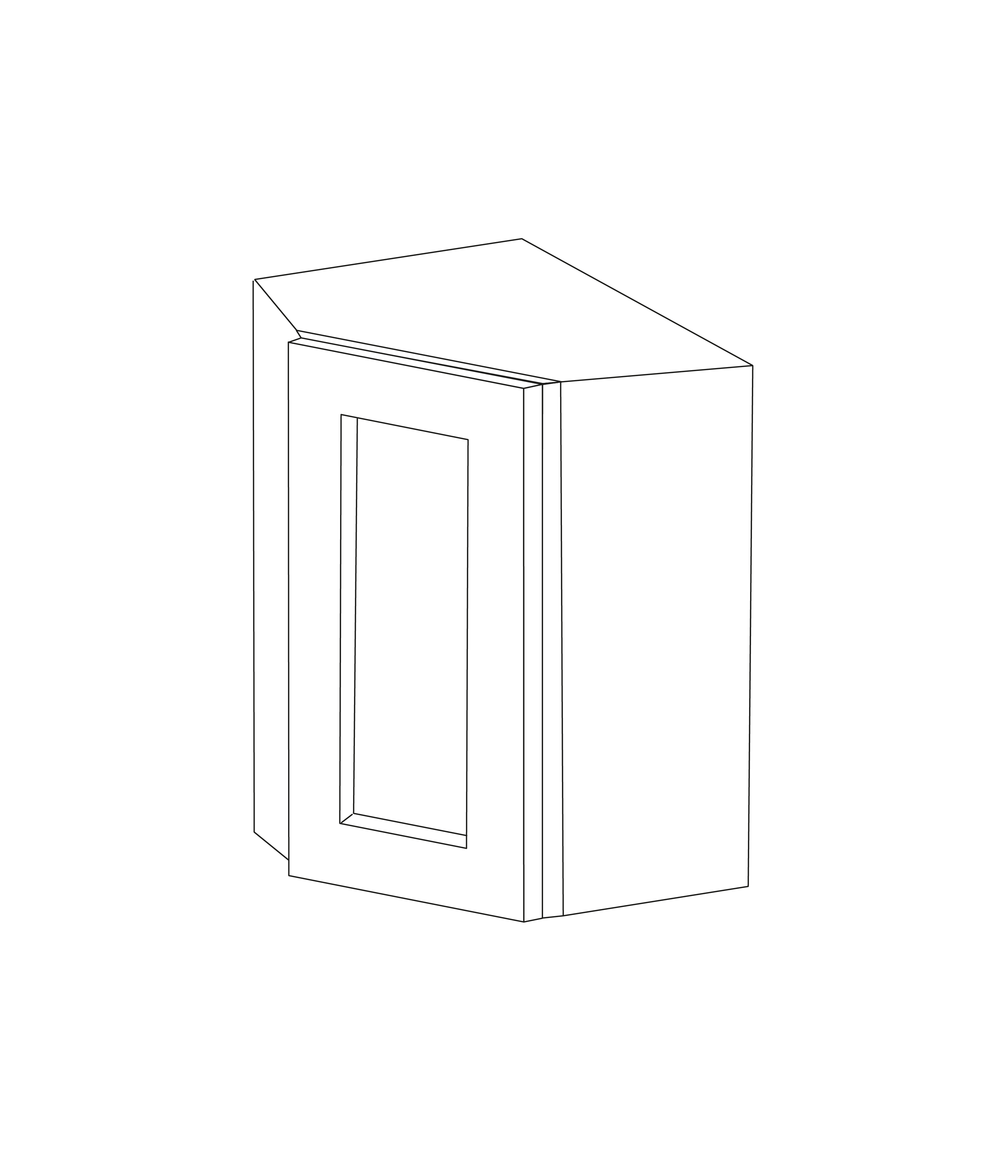 Malibu White Shaker 24x42 Diagonal Corner Wall Cabinet - Assembled