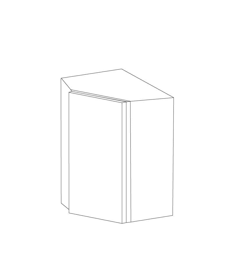 Lacquer White 24x42 Wall Diagonal Corner Cabinet - RTA