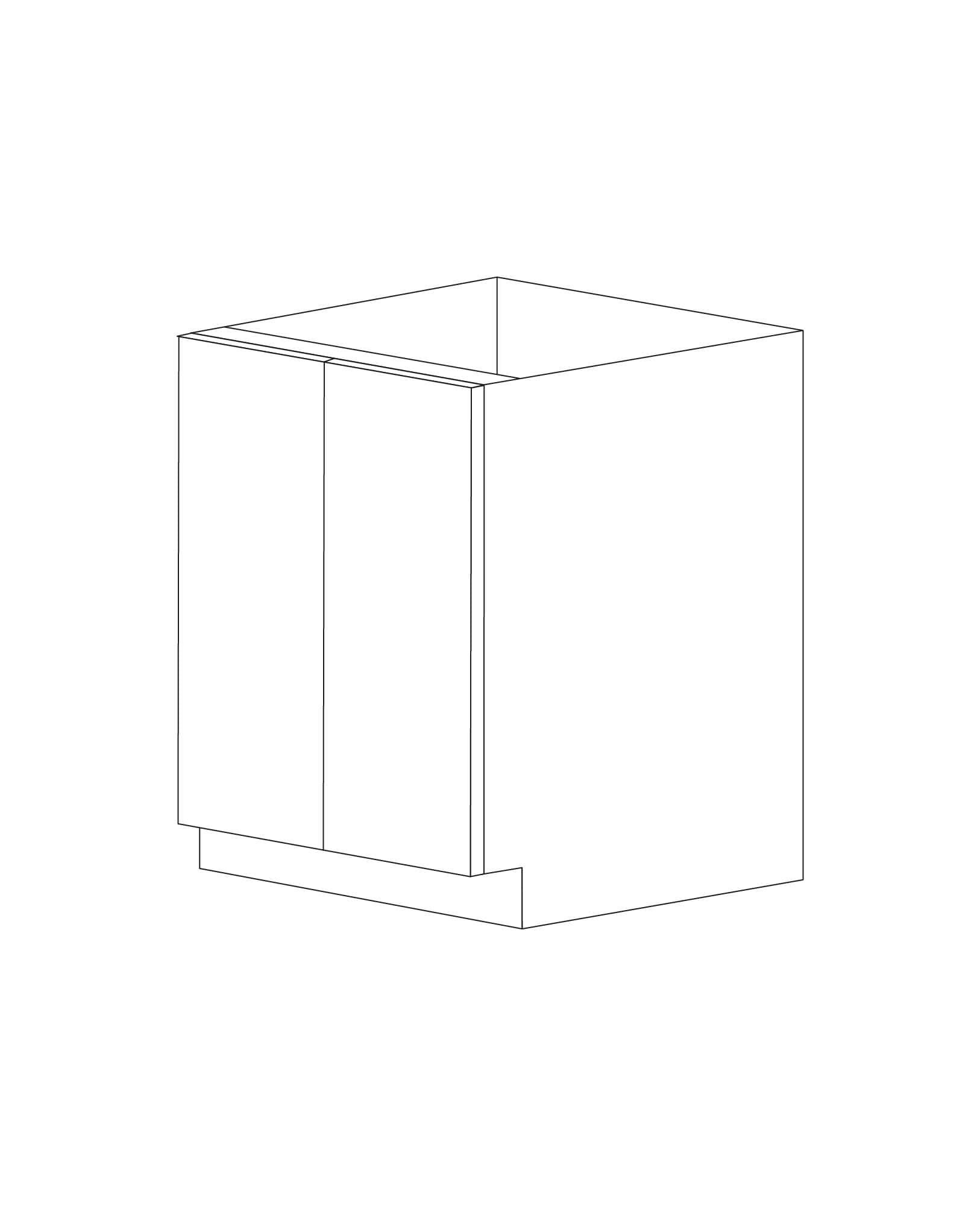 Lucca 24" Base Cabinet - Full Height Door - Double Doors - White Melamine Box - Assembled