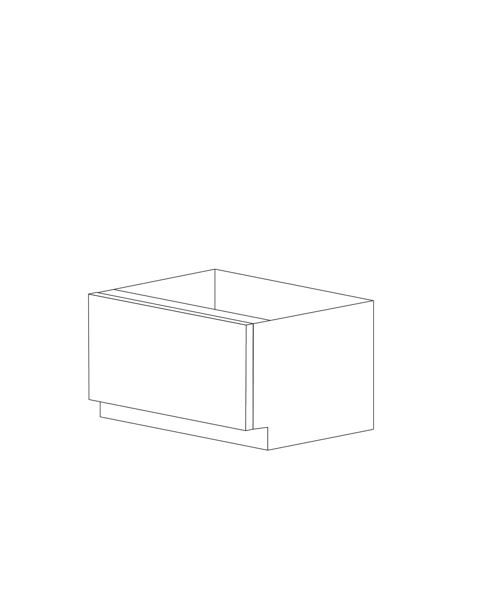 Bella 24" Oven Base Cabinet - 12" Drawer - White Melamine Box - Assembled
