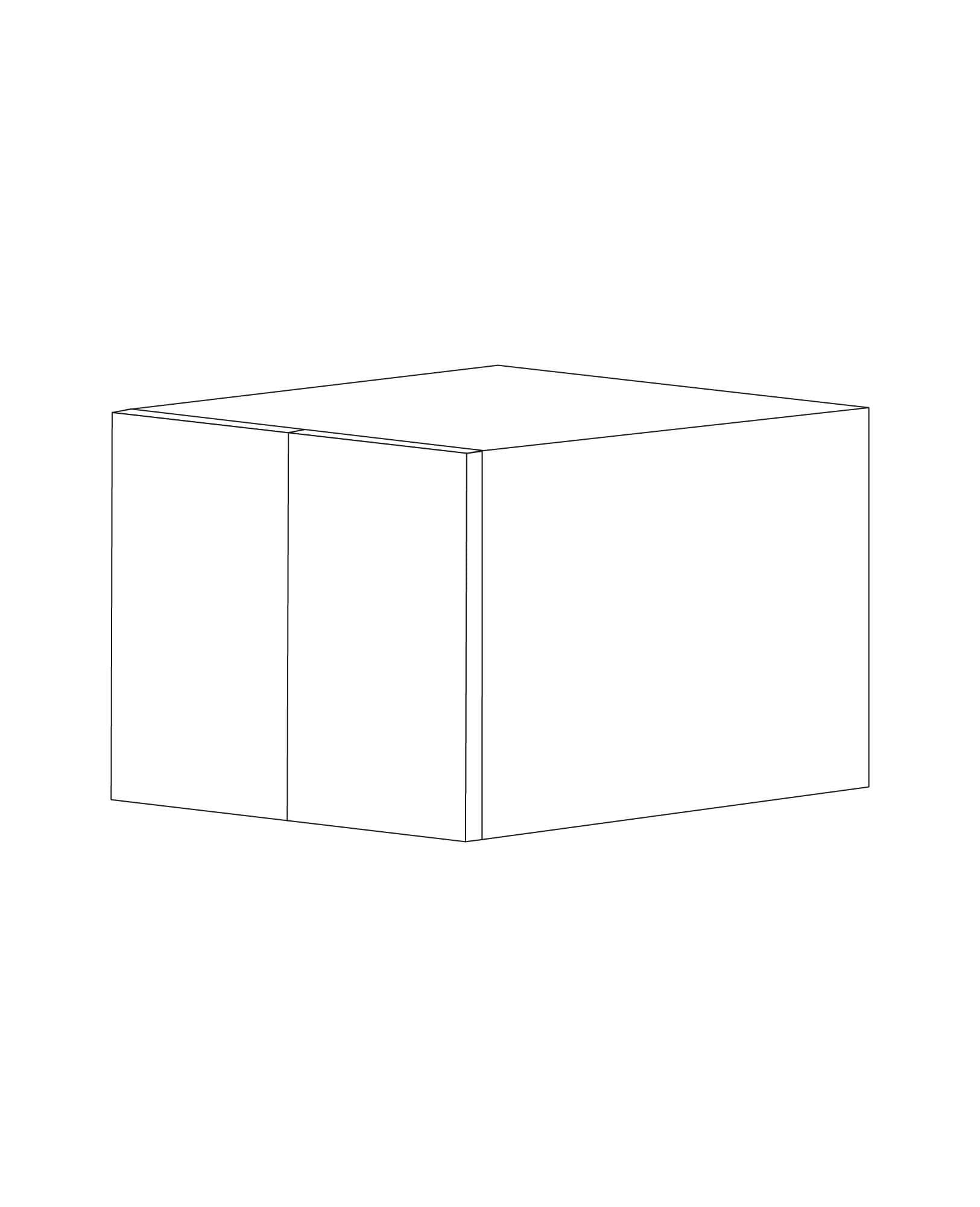 Bella 30x12x24 Wall Cabinet - White Melamine Box - Assembled