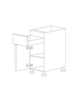 Glossy White 21" Base Cabinet 1 Door & 1 Drawer - RTA