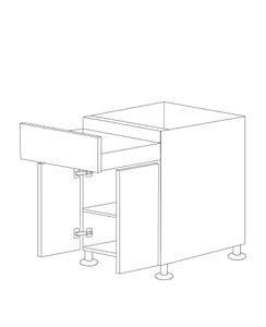 Glossy Gray 42" Base Cabinet 2 Doors & 1 Drawer - RTA