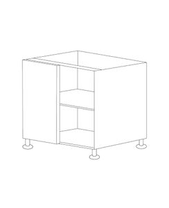 Glossy Gray 36" Blind Base Corner Cabinet - Assembled