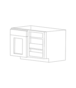 Malibu Grey Shaker 36" Blind Corner Base Cabinet - Assembled