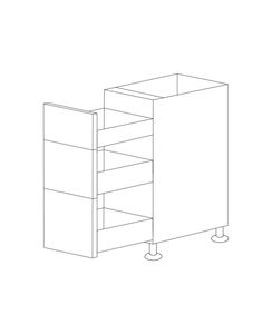 Glossy White 15" Drawer Base Cabinet 3 Drawers - RTA