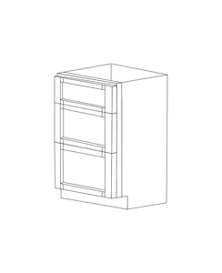 Aspen White Shaker 18x24 Drawer Base Cabinet - 3 Drawers - RTA