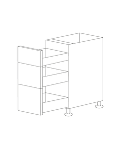 Glossy Gray 18" Drawer Base Cabinet 3 Drawers - RTA