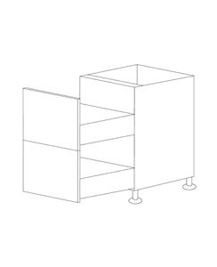 Glossy White 24" Drawer Base Cabinet 2 Drawers - RTA