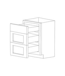 Malibu Grey Shaker 24" Three Drawer Base Cabinet - Assembled