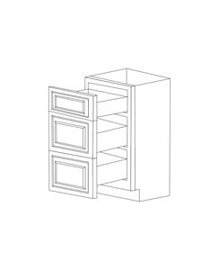 Romona Modern Gray 24" Three Drawer Base Cabinet - Assembled