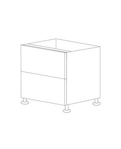 Glossy White 30" Drawer Base Cabinet 2 Drawers - RTA