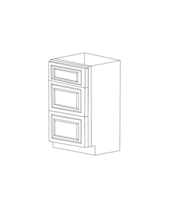 Romona Modern Gray 30" Three Drawer Base Cabinet - Assembled