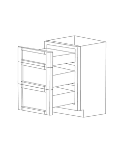 Aspen White Shaker 30x24 Drawer Base Cabinet - 3 Drawers - RTA