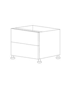 Glossy White 36" Drawer Base Cabinet 2 Drawers - RTA