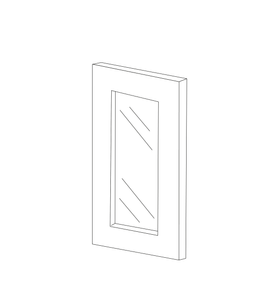 Hudson Pecan Rope 24x36 Wall Diagonal Corner Cabinet Clear (Glass) Door