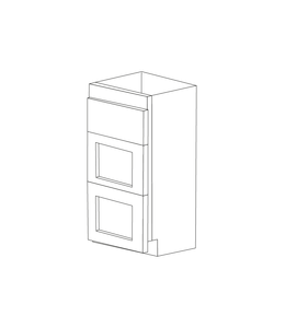 Malibu Grey Shaker 15" Three Drawer Vanity Cabinet - Assembled