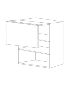 Glossy White 24x30 Horizontal Wall Bi-Fold Cabinet - Assembled