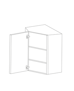 Romona Modern Gray 24x30 Diagonal Corner Wall Cabinet - Assembled