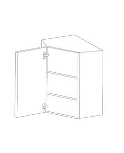 Glossy White 24x30 Wall Diagonal Corner Cabinet - Assembled