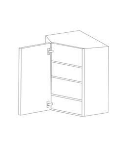 Malibu Grey Shaker 24x42 Diagonal Corner Wall Cabinet - Assembled