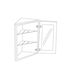 Malibu White Shaker 12x30 Wall End Angle Cabinet - RTA