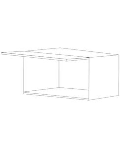 Piano Paint White Gloss 36x15 Horizontal Lift Up Wall Cabinet - Assembled