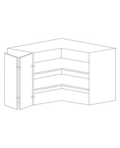Piano Paint White Gloss 24x30 Straight Corner Wall Cabinet - Assembled