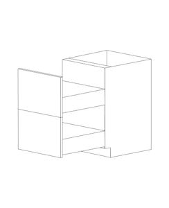 Bella 24" Two Drawer Base Cabinet - White Melamine Box - Assembled