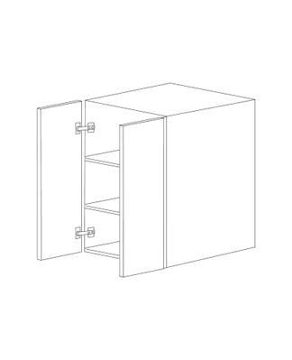 Glossy Gray 27x30 Wall Cabinet - Assembled