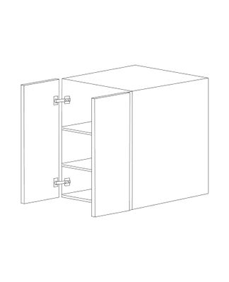 Glossy Gray 33x36 Wall Cabinet - Assembled