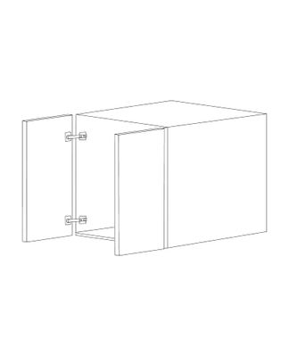 Glossy Gray 36x15x24 Wall Cabinet - Assembled